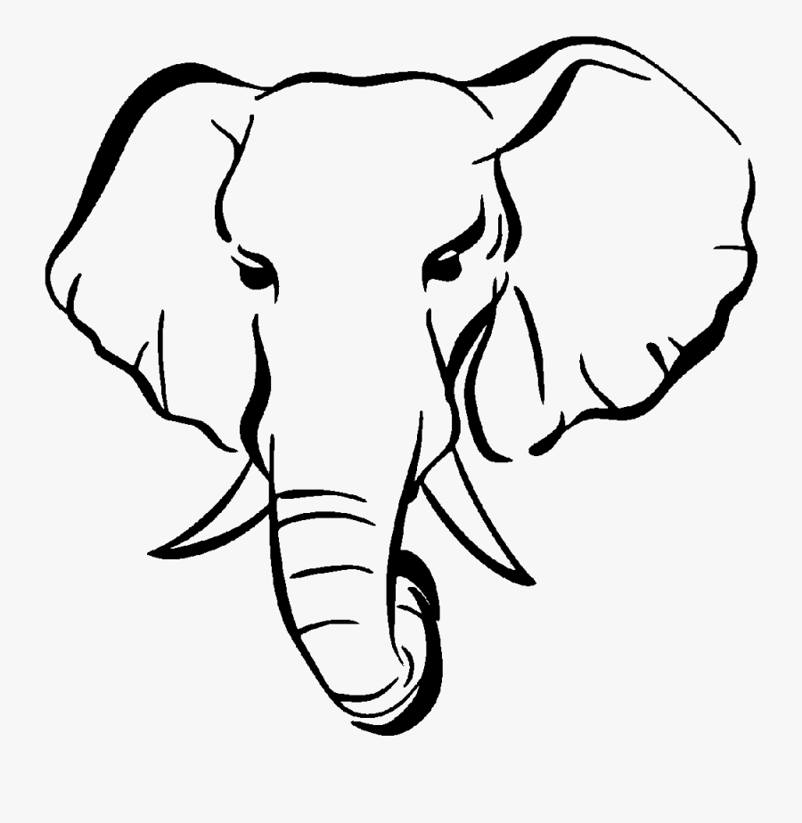 Elephant Drawing Silhouette Henna Clip Art - Silhouette Elephant Stencil Art, Transparent Clipart