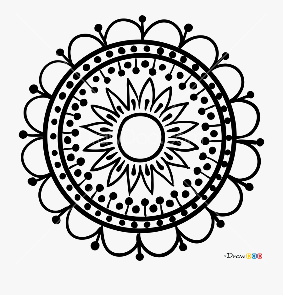 How To Draw Mehndi Element Tattoo Henna - Clock, Transparent Clipart