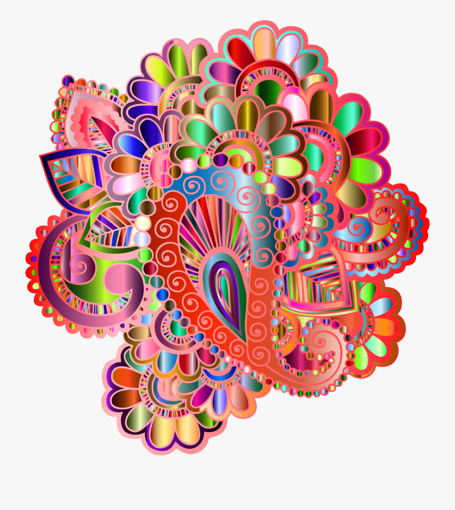 Prismatic Henna Tattoo 5 Clip Arts - Mehndi, Transparent Clipart