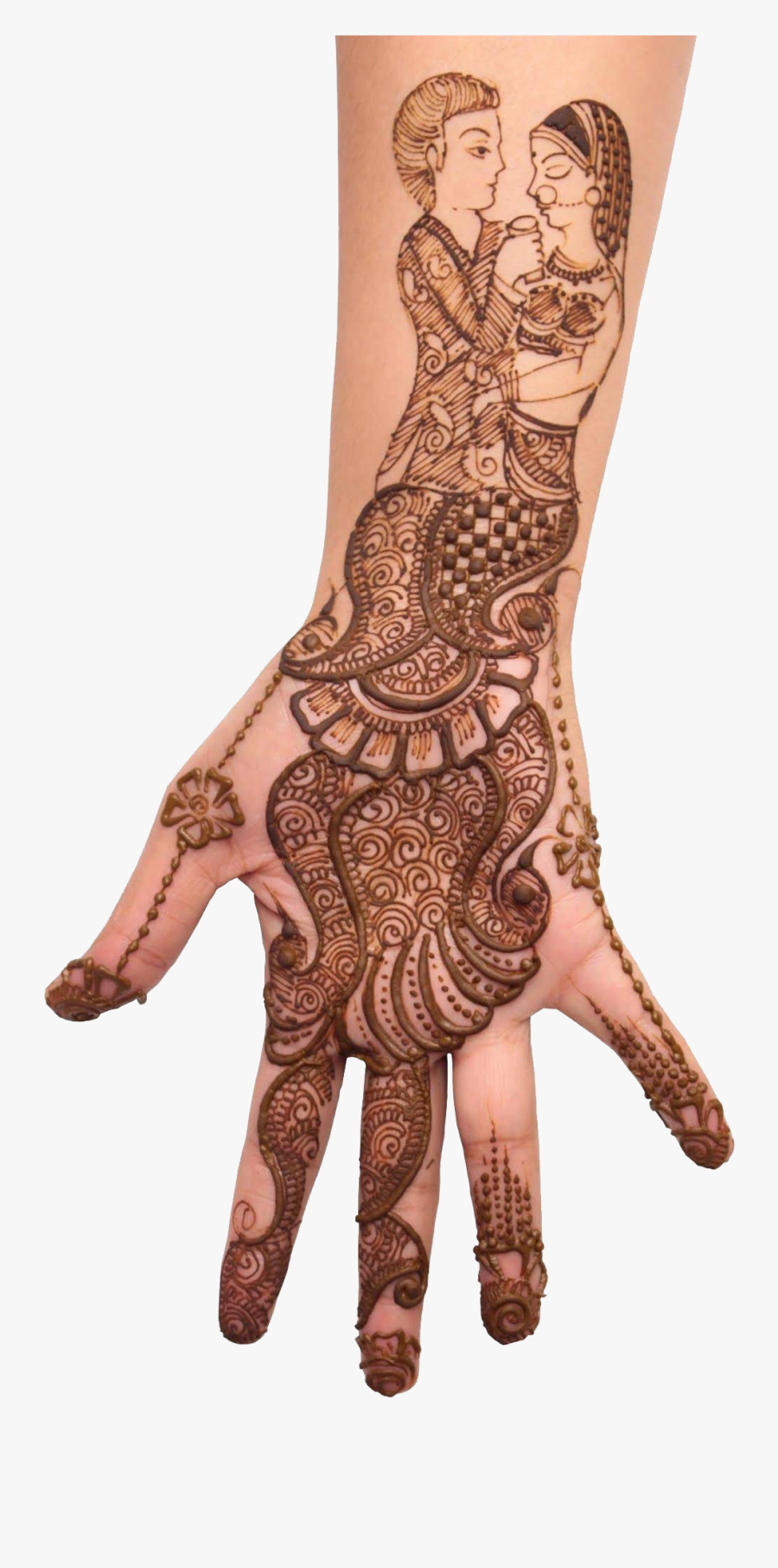 Transparent Henna Clipart - Mehndi For Karva Chauth Design, Transparent Clipart