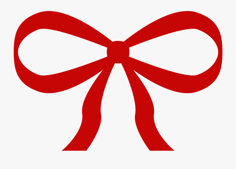 Transparent Red Christmas Bow Png - Hoe Teken Je Een Strikje, Transparent Clipart