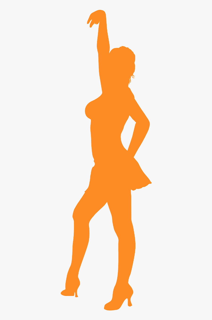 Dancing Girl Silhouette, Transparent Clipart
