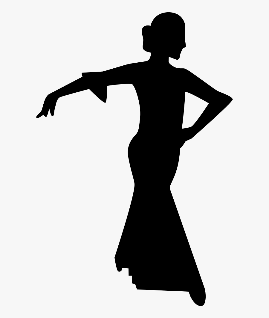 Silhouette Dancer Flamenco Dancing Female - Silhouette Dancing Person, Transparent Clipart
