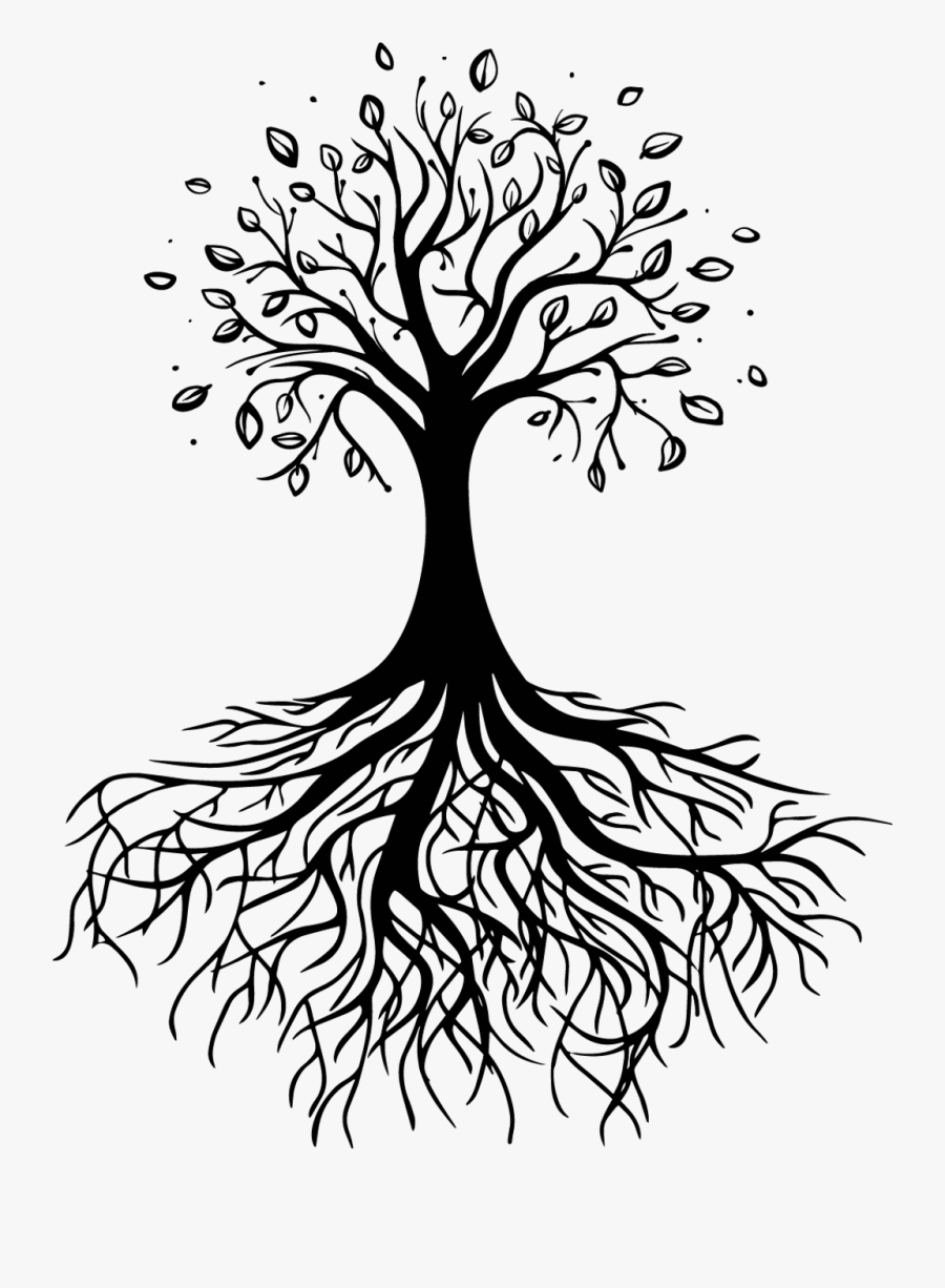 Transparent Tree Of Life With Roots - Tree Outline With Roots, Transparent Clipart