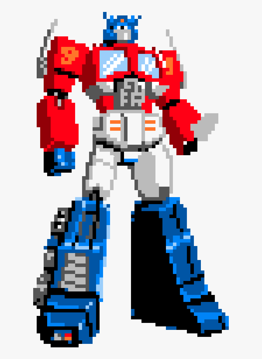 Optimus Prime Pixel Art, Transparent Clipart