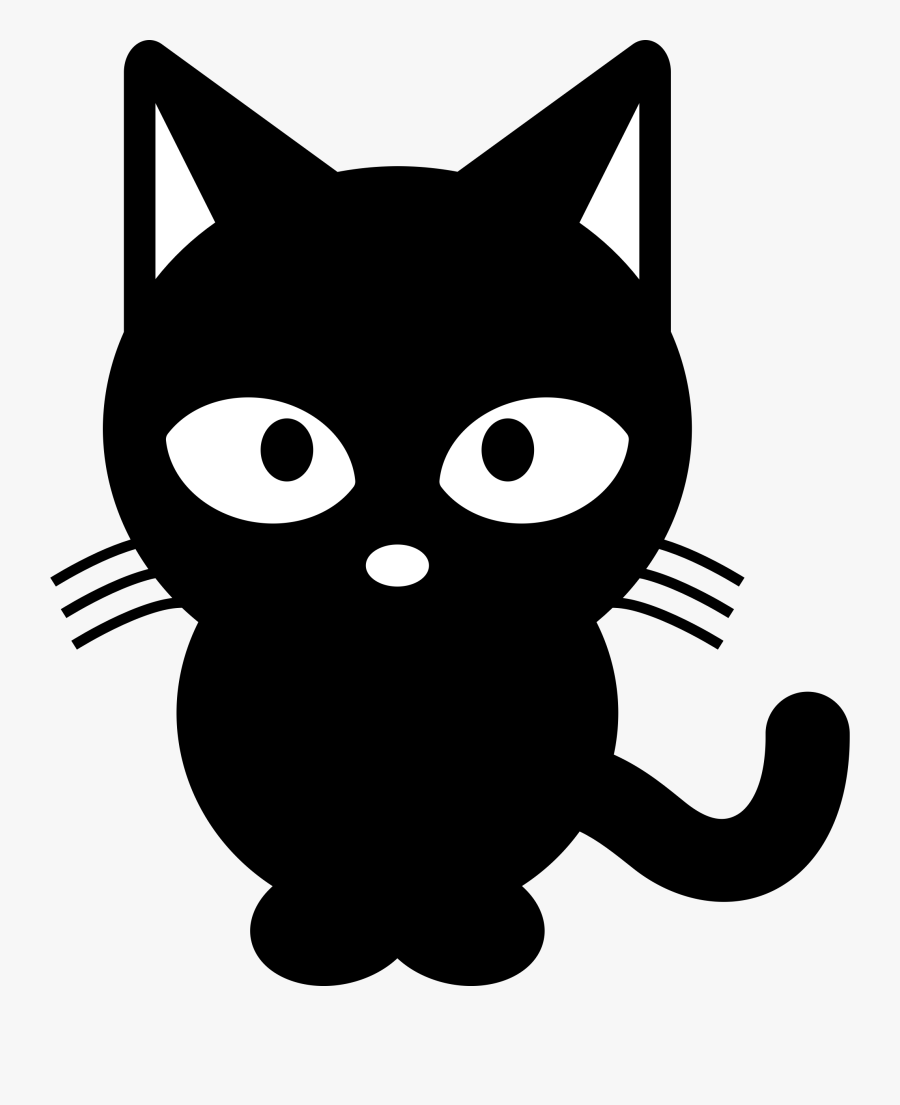 Black Cat And White Clipart Transparent Png - Black Cat Clipart Black And White, Transparent Clipart