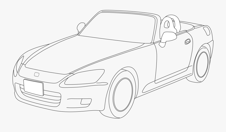 Honda Clipart Black And White - Dibujo De Honda S2000, Transparent Clipart