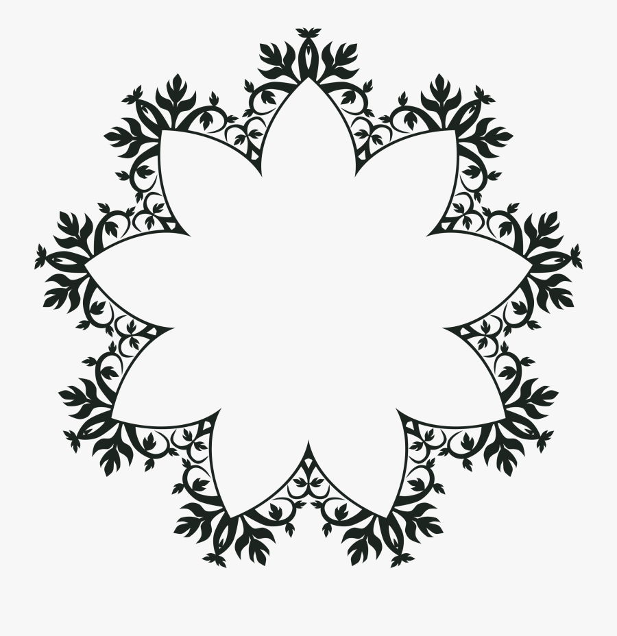 Ornament Frame Extended Clip Arts - Rangoli White And Black Png, Transparent Clipart