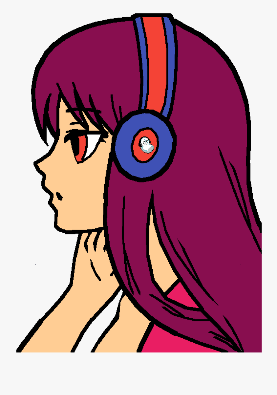 Shes Riding A Skateboard While Listening To Music - Anime Girl While Listening Music, Transparent Clipart