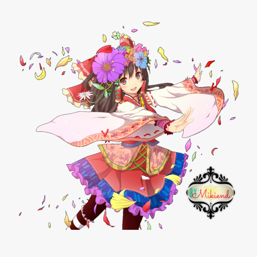 Anime Girl Color Render - Pixiv 花, Transparent Clipart