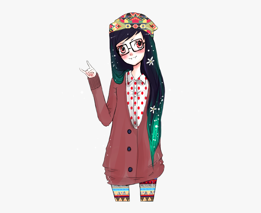 Drawn Hipster Anime Girl, Transparent Clipart