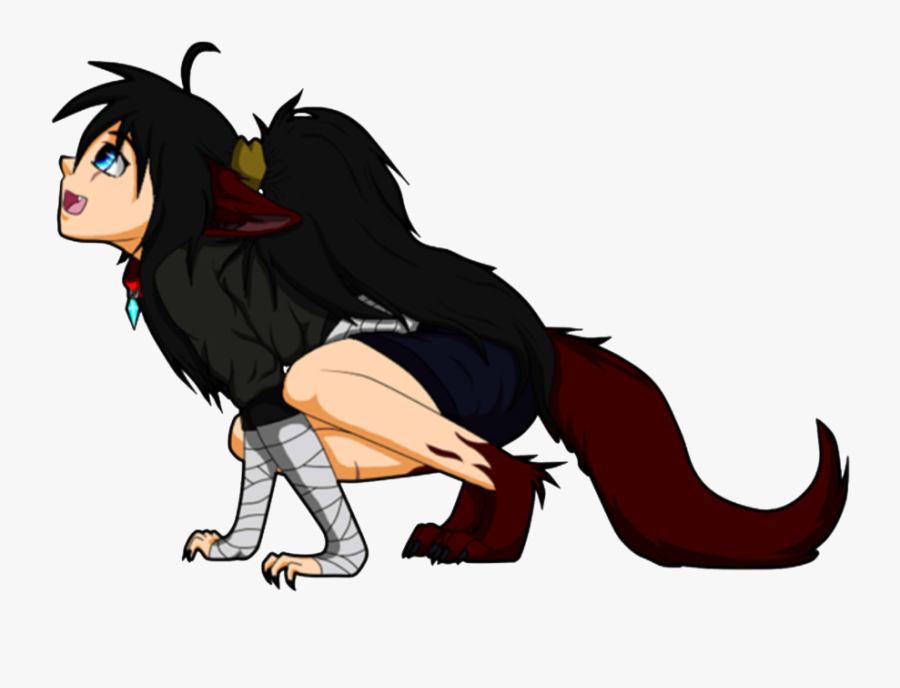 Anime Girl Clipart Wolf - Anime Wolf Girl Drawing, Transparent Clipart