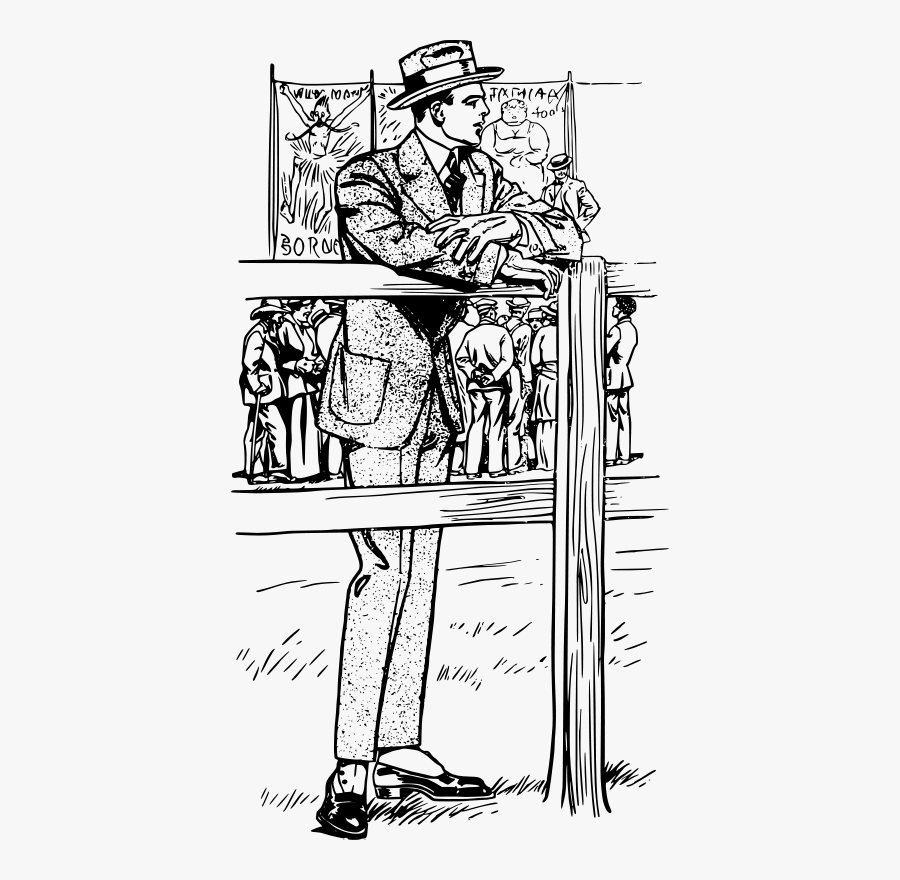 Man At A Fence - Vector Graphics, Transparent Clipart