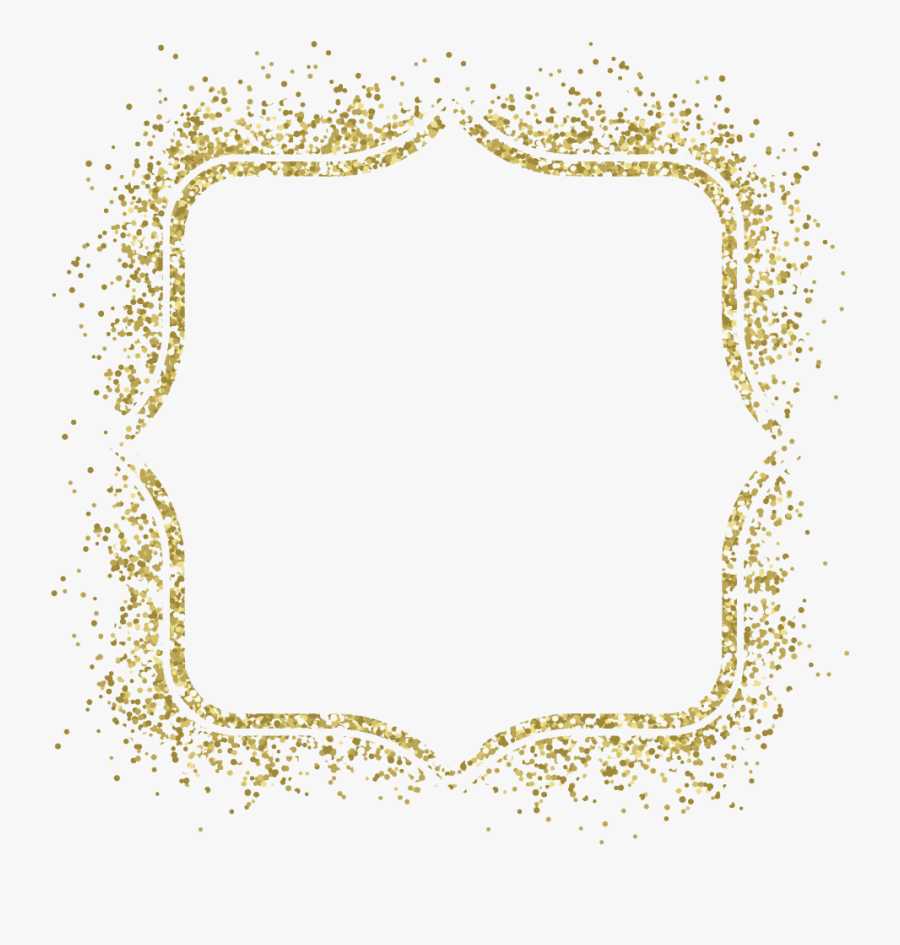 Picture Frame Glitter Gold Clip Art - Gold Glittery Frame Png, Transparent Clipart