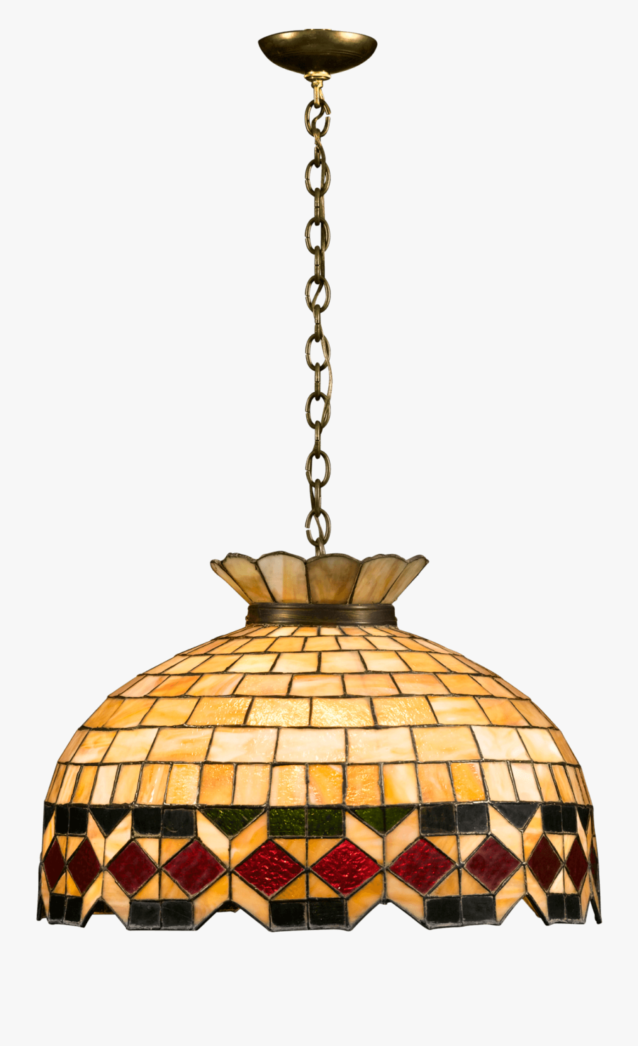 Ceiling Lamp Png - Stained Glass Hanging Light, Transparent Clipart