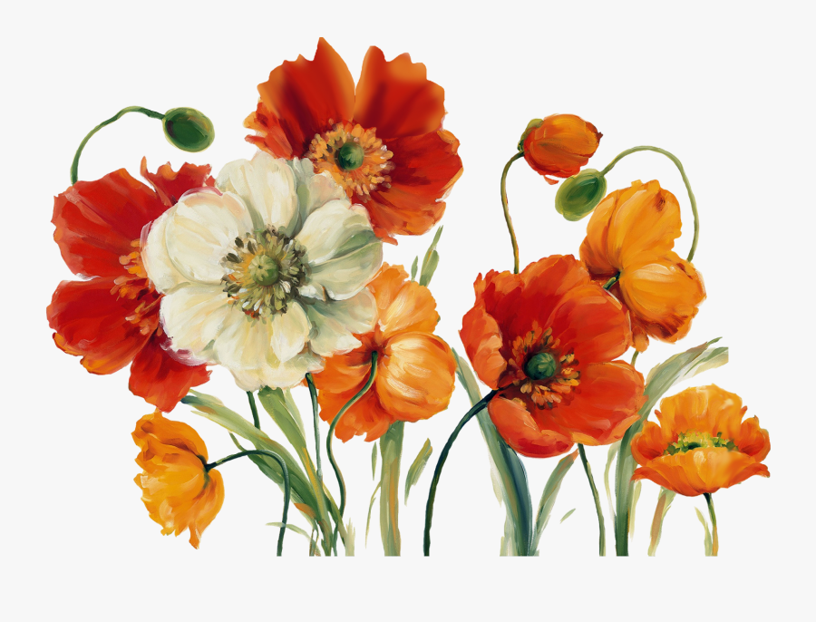 V 198234935, Png V - Poppies Melody I By Lisa Audit, Transparent Clipart
