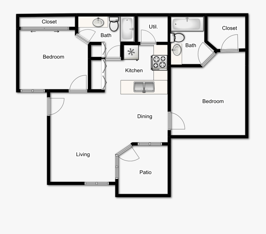Drawing Bathroom - Seasons View Plan Plans, Transparent Clipart