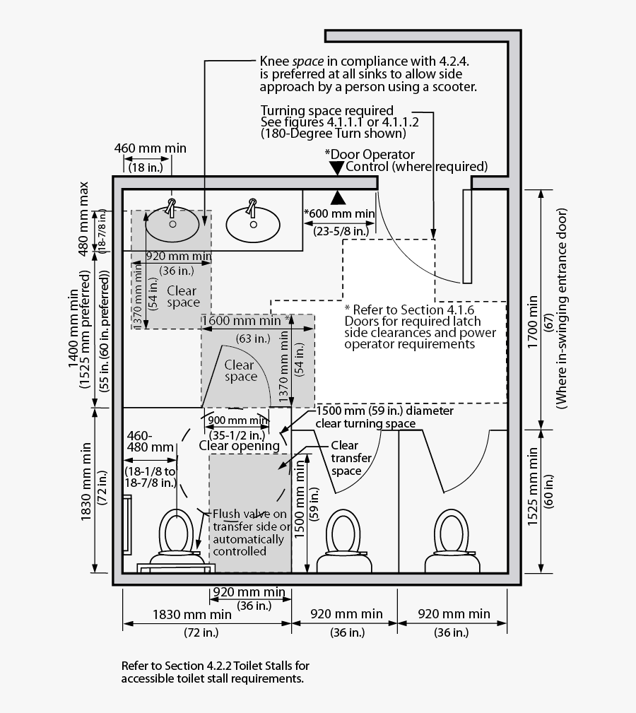 Figure 4 2 1 1 Washroom Dimensions Design Barrier Free