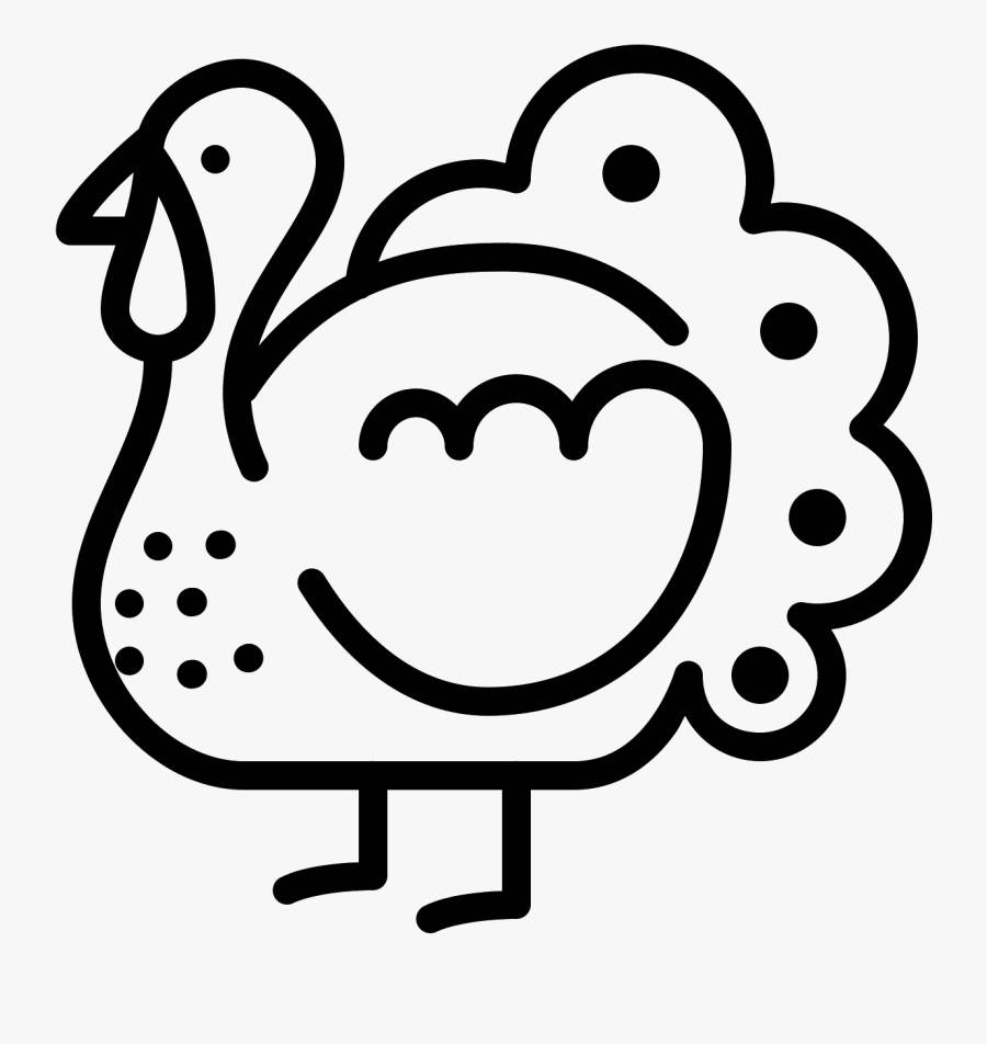 Transparent Turkey Outline Clipart - Line Art, Transparent Clipart