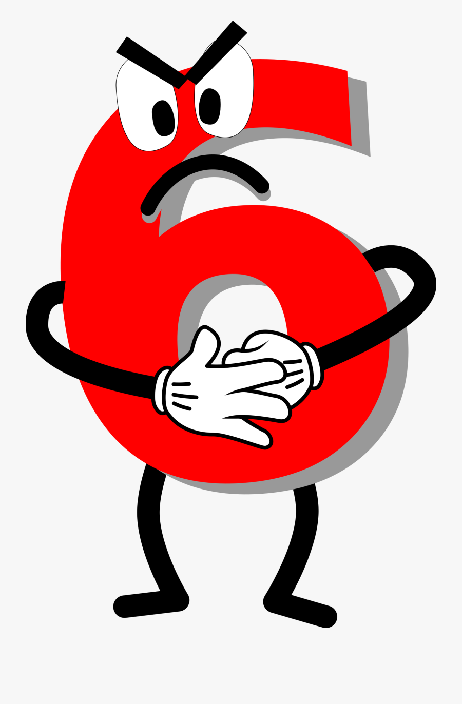 Transparent Angry Person Png - Number 6 Clipart Animated, Transparent Clipart