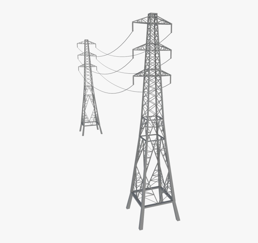 Transmission Tower 3d Model, Transparent Clipart