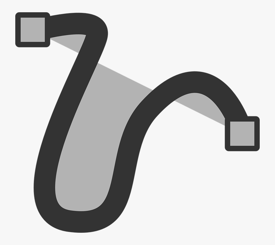Curve, Cable, Ethernet, Abstract, Shade, Grey, Black - Freehand Curve, Transparent Clipart