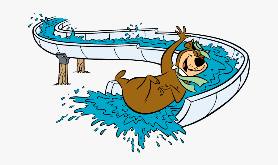 Pool Clip Water Slide - Yogi Bear Summer, Transparent Clipart