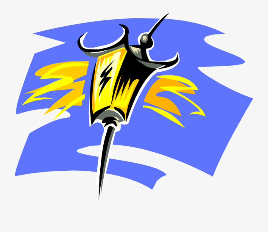 Vector Illustration Of Street Lantern Lamppost Street - Illustration, Transparent Clipart