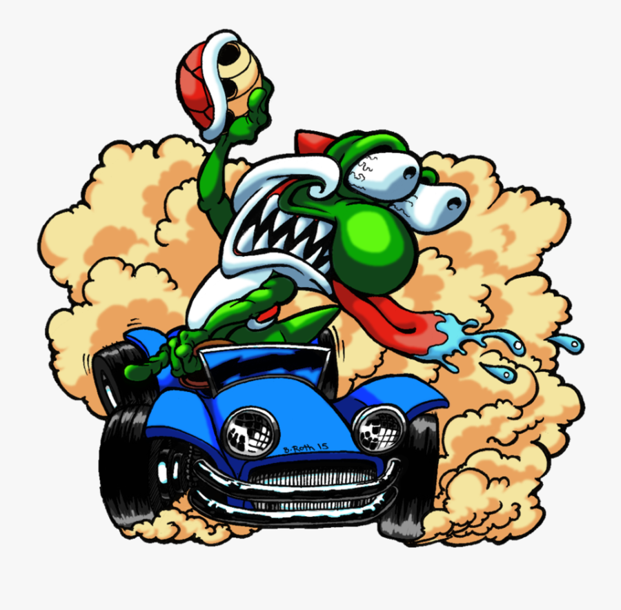 Hot Rod Yoshi By Quickman012 - Yoshi Hot, Transparent Clipart