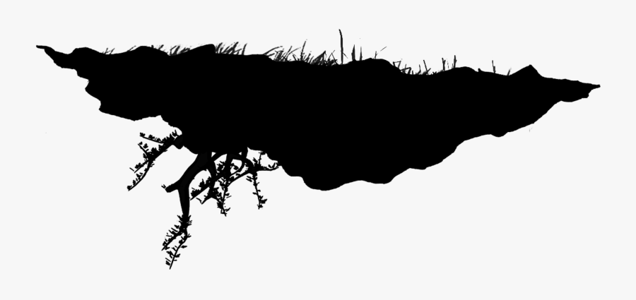 Floating Island Black And White - Floating Island Silhouette Transparent, Transparent Clipart