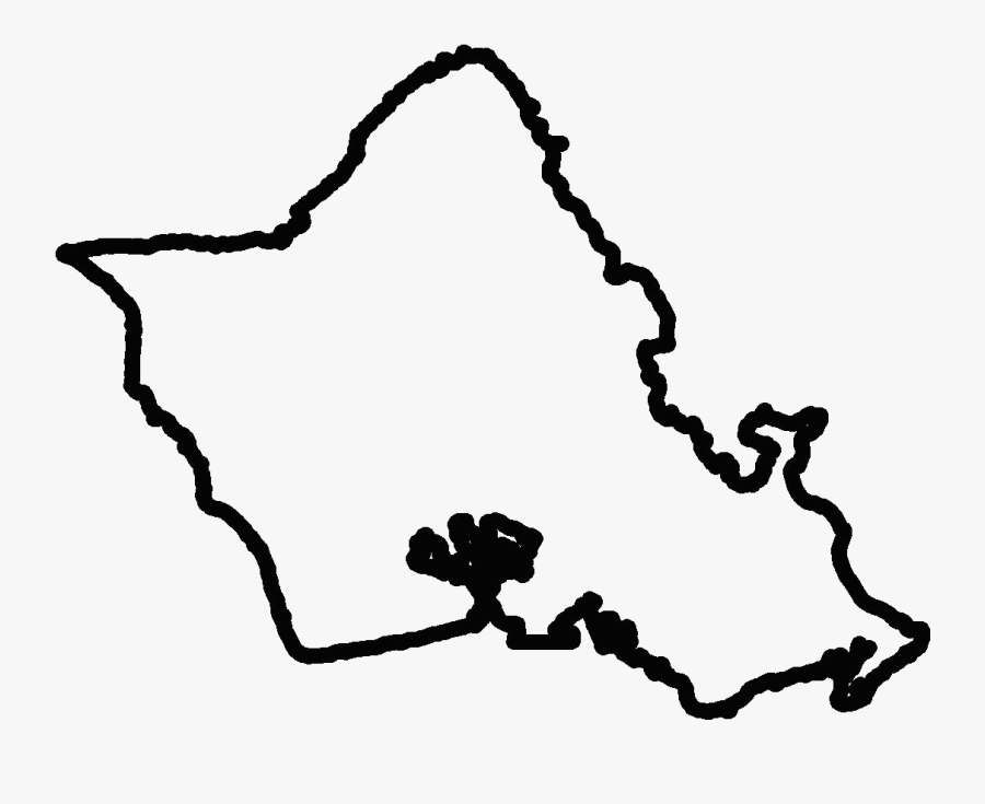 Oahu, Oahu Outline 10 White, Oahu Outline 10 Black, - Outline Of Oahu, Transparent Clipart