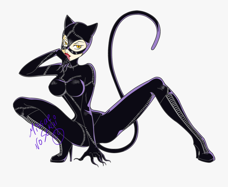 Graphic Library Stock Catwoman Color By Missae No Sekai - Cat Woman Drawings, Transparent Clipart