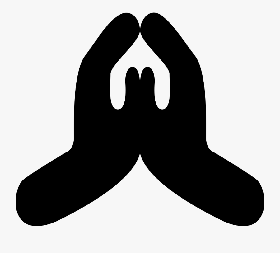 Praying Hands Black Icon, Transparent Clipart