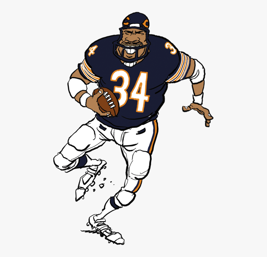 Walter Payton, Faker"s Guide To Chicago Bears - Walter Payton Cartoon, Transparent Clipart