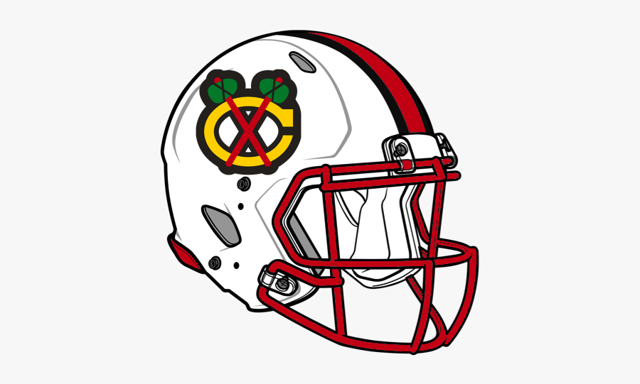 Chicago Blackhawks Football Helmet - Drawing Of A Helmet, Transparent Clipart