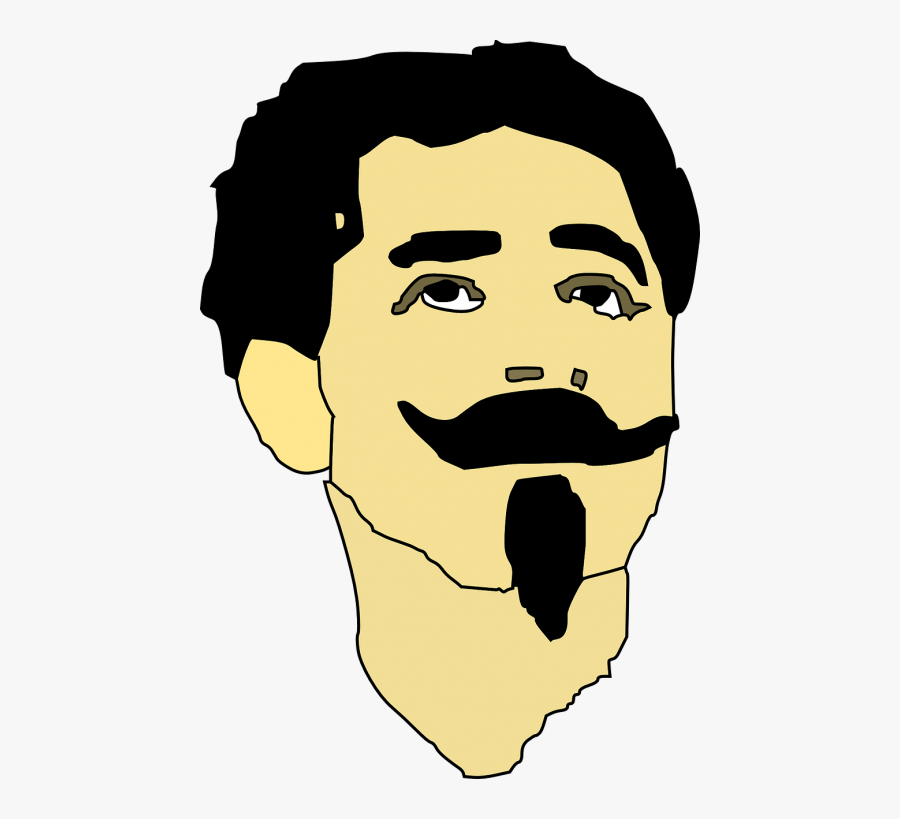 Head Man Face - Mustache Man Clip Art, Transparent Clipart
