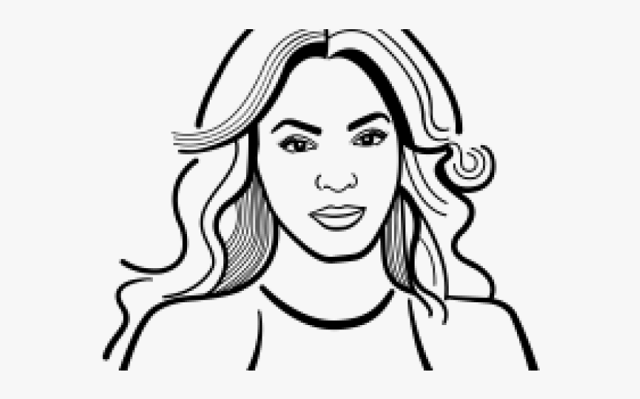 Beyonce Clipart - Line Art, Transparent Clipart