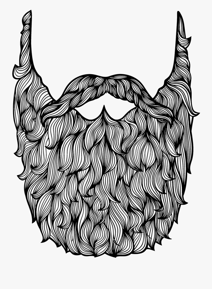 Transparent White Moustache Png - Beard And Mustache Drawing, Transparent Clipart