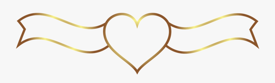 #heart #goldheart #banner #divider #gold ##decor #decoration - Heart, Transparent Clipart