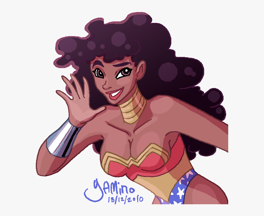 Black Wonder Woman Drawing, Transparent Clipart