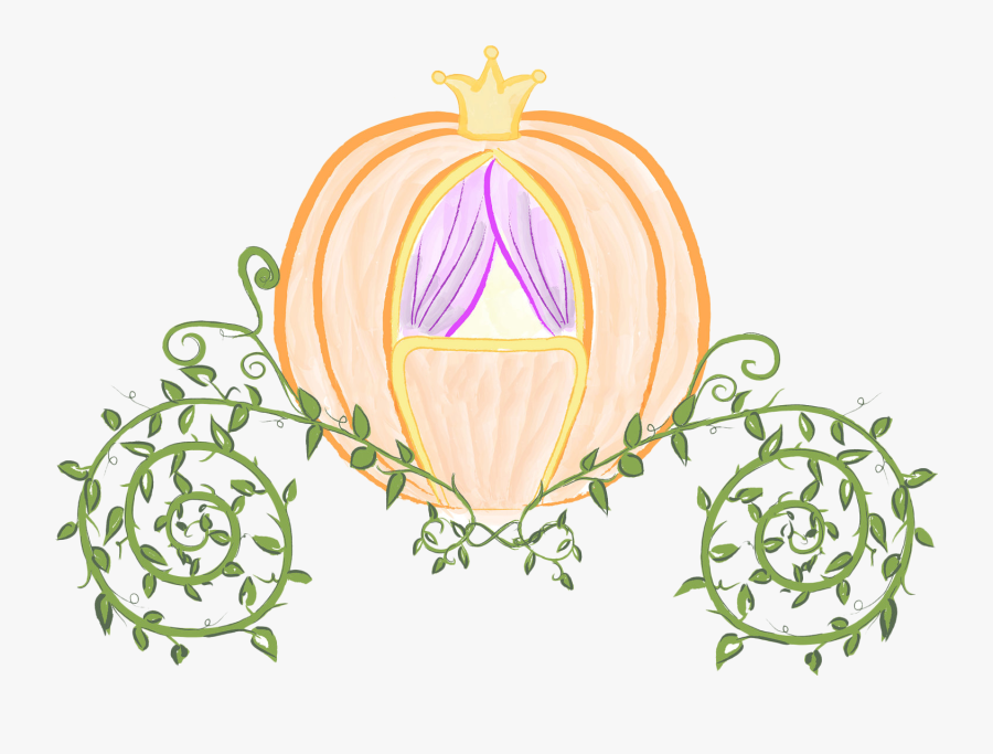 Pumpkin Carriage From Cinderella - Cinderella Pumpkin Carriage Drawing, Transparent Clipart