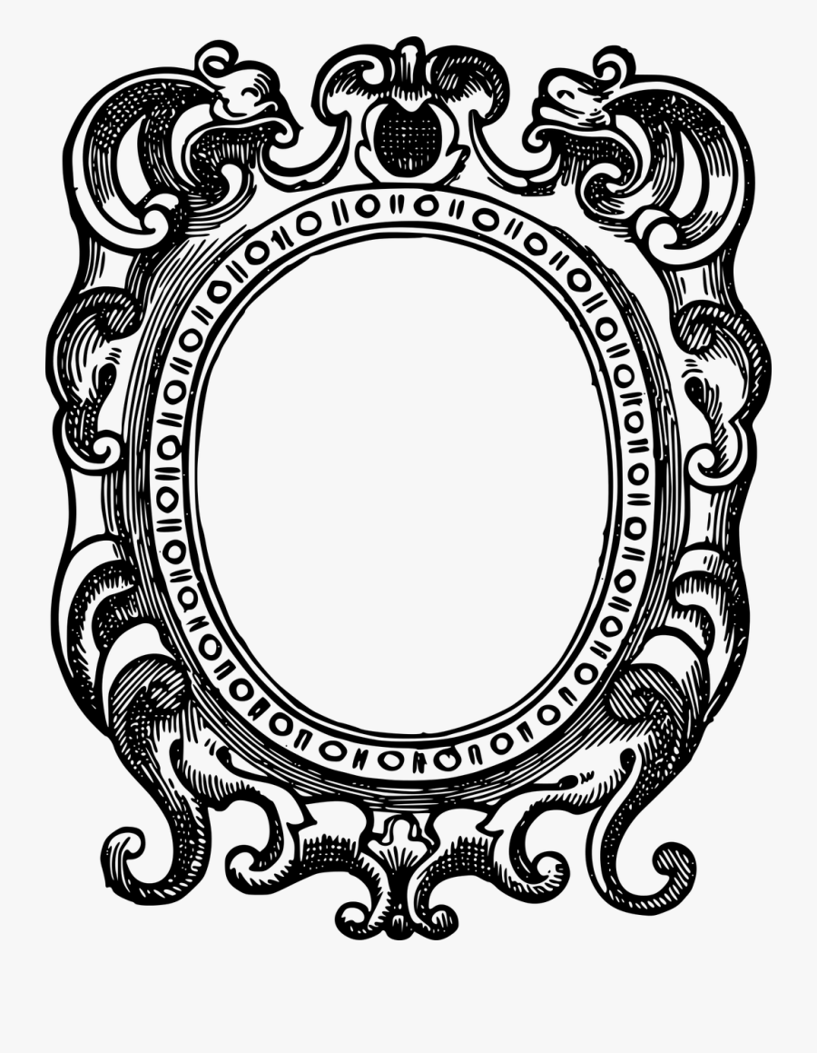 Picture Frame,line Art,area - Ornate Picture Frame Drawing, Transparent Clipart