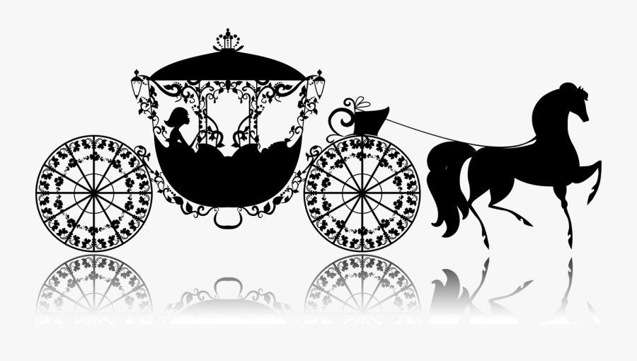 Cinderella Carriage Drawing Illustration - Vintage Silhouette Of A Horse Carriage, Transparent Clipart