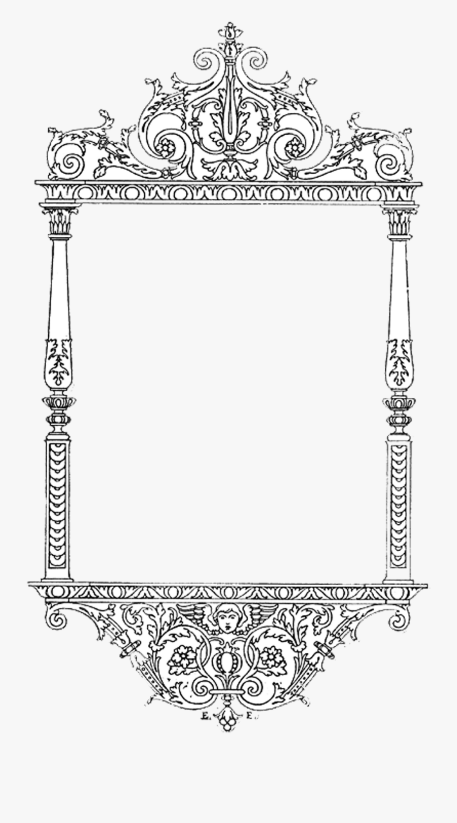 Ornate Border, Transparent Clipart