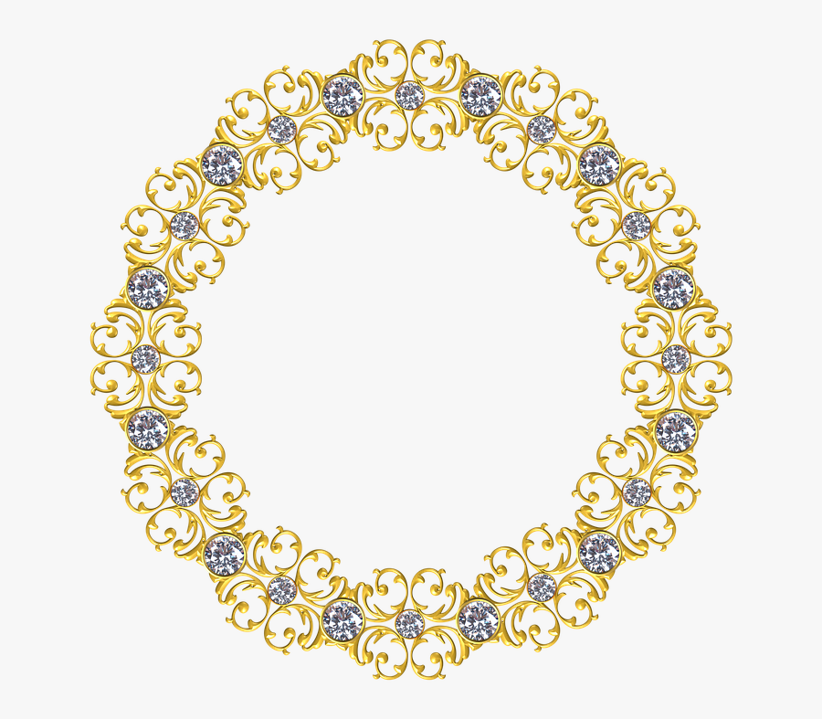 Gold, Frame, Round, Border, Decoration, Ornate, Antique - Gold Circle Border Png, Transparent Clipart