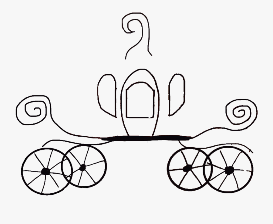 Transparent Cinderella Carriage Black And White Clipart - Cart, Transparent Clipart
