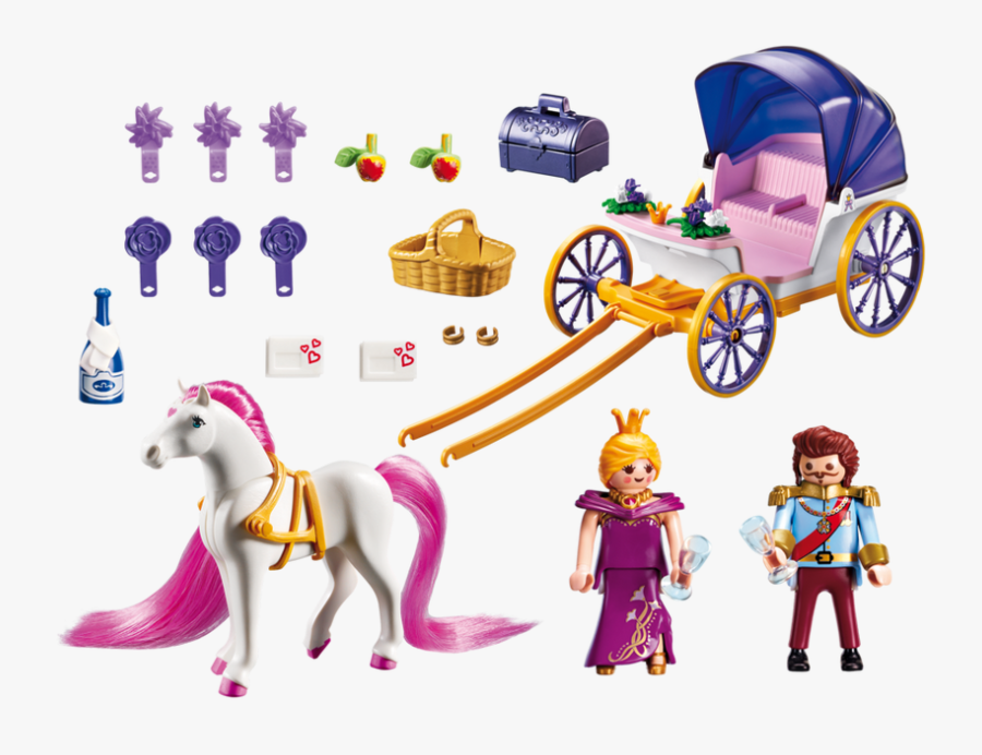 Playmobil Princess 6856 Royal Couple With Carriage - Playmobil 6856, Transparent Clipart