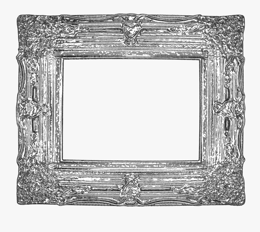 Fancy Silver Picture Frames, Transparent Clipart