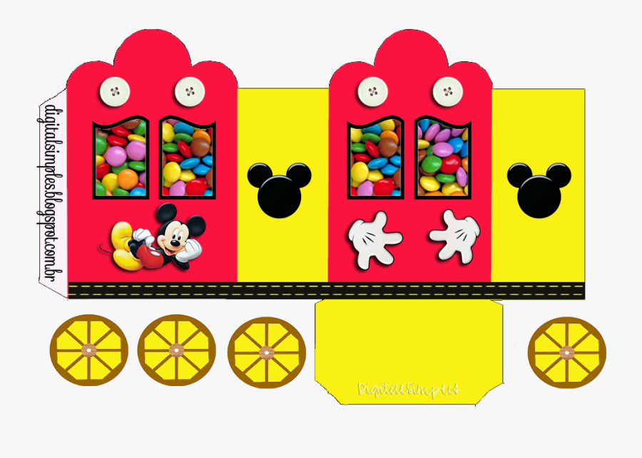 Mickey In Yellow And Red - Lembrancinha Do Mickey Para Imprimir, Transparent Clipart
