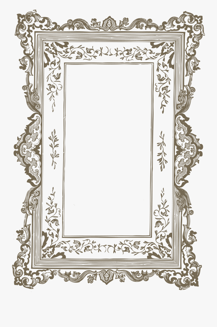 Transparent Ornate Vintage Frame, Transparent Clipart